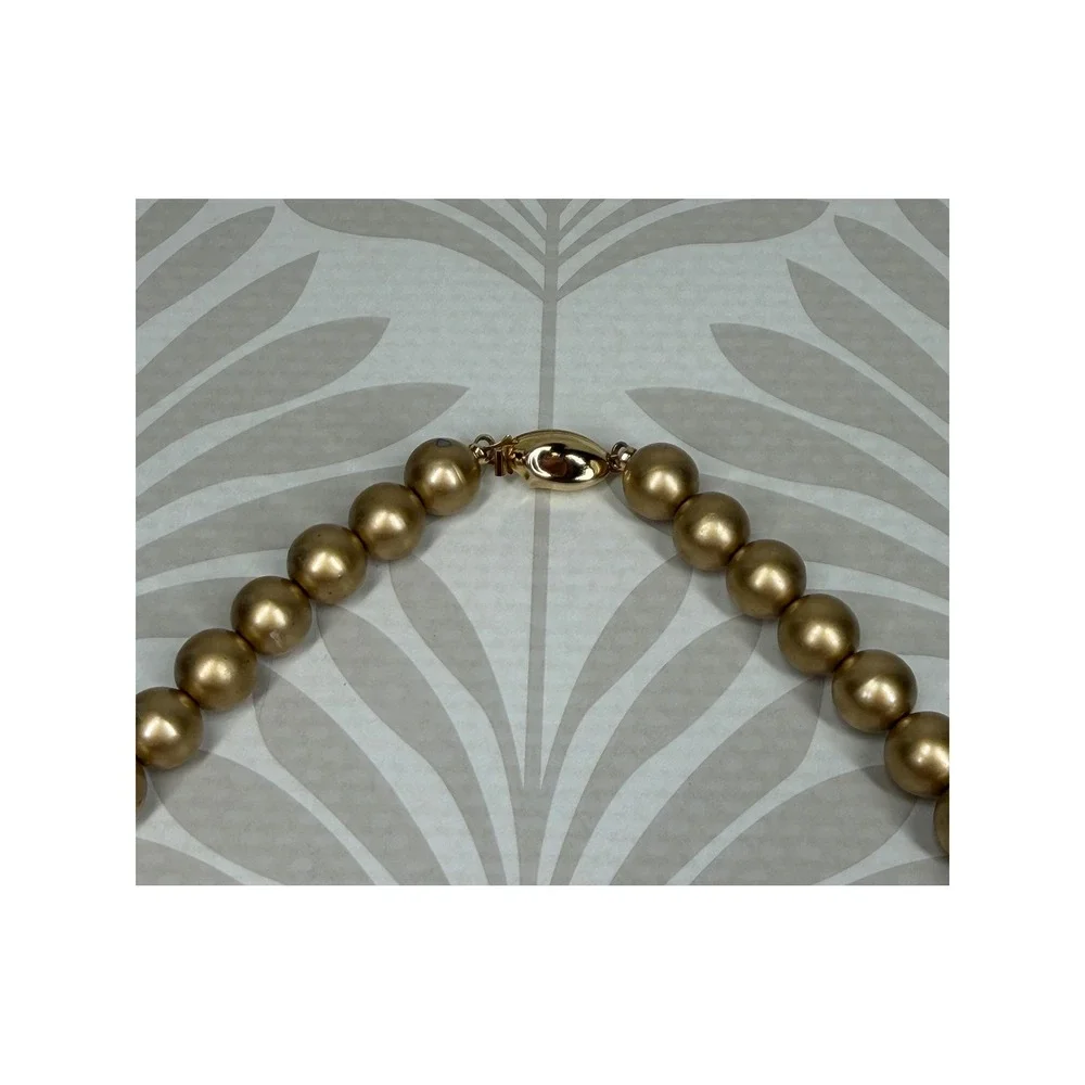 Richelieu Vintage Gold Faux Pearl Strand Necklace Choker Clasp 18 Inch 60s